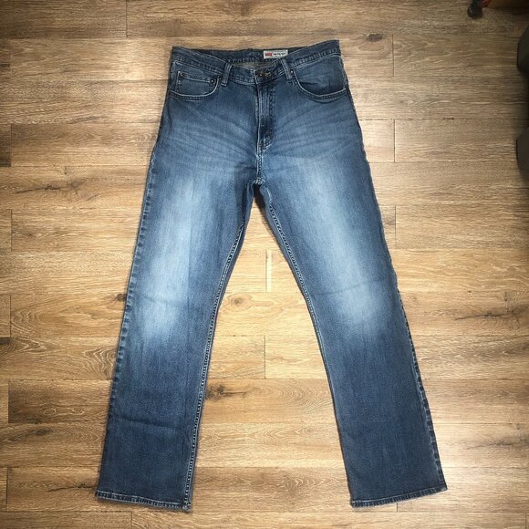 Wrangler Relaxed Boot Jeans Mens Tag 32x32 Stretch Medium Actual 33x32 - Picture 1 of 8